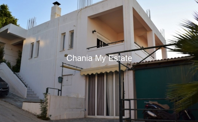 House front view - Detached house for sale in Agia Marina Chania Crete