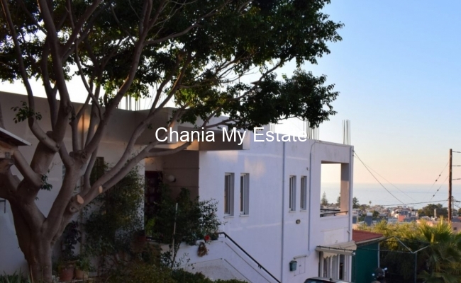 House front view - Detached house for sale in Agia Marina Chania Crete